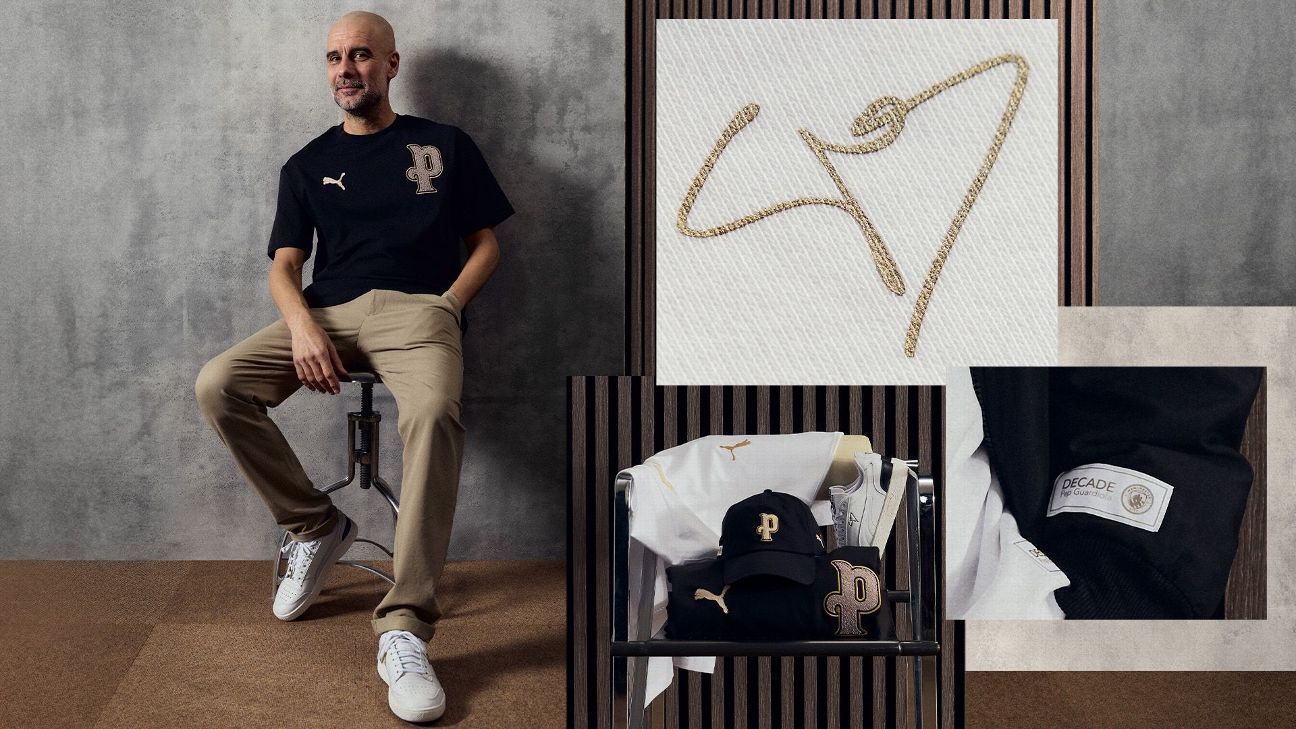 Man City mark Pep Guardiola’s decade as manager with clothing range