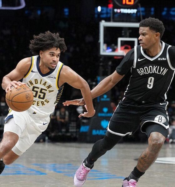 Pacers fans go viral after animated conversation caught on camera during Nets game in Brooklyn