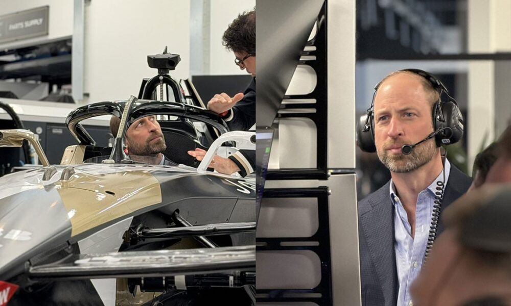 Prince William tries to squeeze into Formula E car on Louis’ birthday