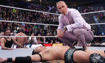 Kyle Fletcher shows up to AEW Double or Nothing, beats down Konosuke Takeshita after international title win