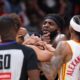 Two players ejected after scrum amid Knicks’ 50-point lead against Hawks sends referee crashing to the court