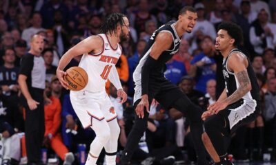 Victor Wembanyama puts hand on Jalen Brunson’s head, pushes him down as refs look the other way in Game 3